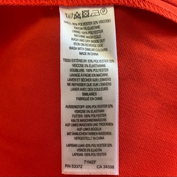 French Connection Whisper One-Shoulder Envelope Minidress In Color Flame Size 0 - Picture 10 of 12